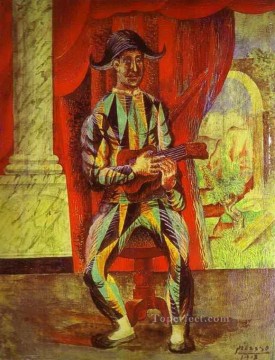 ギターを持つ道化師 1917年 パブロ・ピカソ Oil Paintings